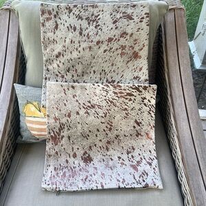 Ecowhides METALLIC GOLD/Bronze COWHIDE PILLOW SET (2) 16”x16”